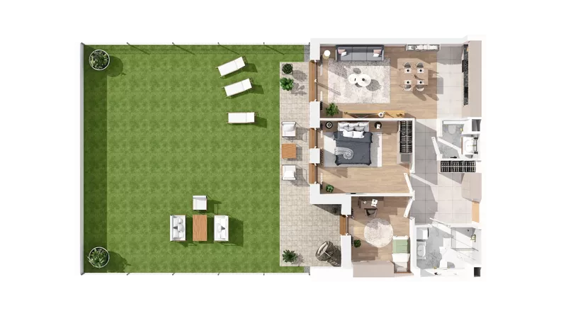 3 pokoje, mieszkanie 73,94 m², parter, oferta nr 2.00.D04, Ogrody Andersa IV, Gliwice, Wojska Polskiego, ul. J. Sowińskiego