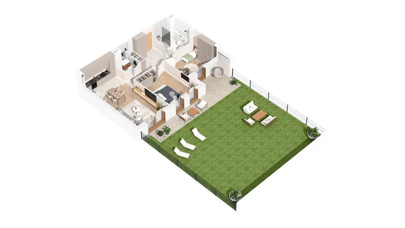 3 pokoje, mieszkanie 73,94 m², parter, oferta nr 2.00.D04, Ogrody Andersa IV, Gliwice, Wojska Polskiego, ul. J. Sowińskiego