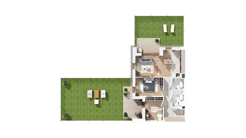 3 pokoje, mieszkanie 69,88 m², parter, oferta nr 2.00.E07, Ogrody Andersa IV, Gliwice, Wojska Polskiego, ul. J. Sowińskiego