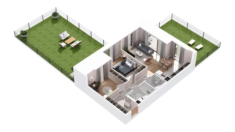 3 pokoje, mieszkanie 69,88 m², parter, oferta nr 2.00.E07, Ogrody Andersa IV, Gliwice, Wojska Polskiego, ul. J. Sowińskiego