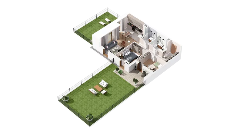 3 pokoje, mieszkanie 69,88 m², parter, oferta nr 2.00.E07, Ogrody Andersa IV, Gliwice, Wojska Polskiego, ul. J. Sowińskiego