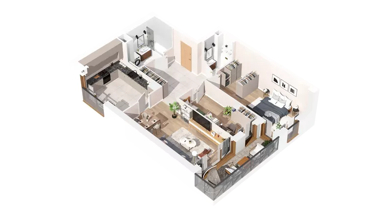 3 pokoje, mieszkanie 76,66 m², piętro 1, oferta nr 2.01.B08, Ogrody Andersa IV, Gliwice, Wojska Polskiego, ul. J. Sowińskiego