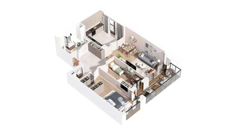3 pokoje, mieszkanie 76,67 m², piętro 1, oferta nr 2.01.D08, Ogrody Andersa IV, Gliwice, Wojska Polskiego, ul. J. Sowińskiego