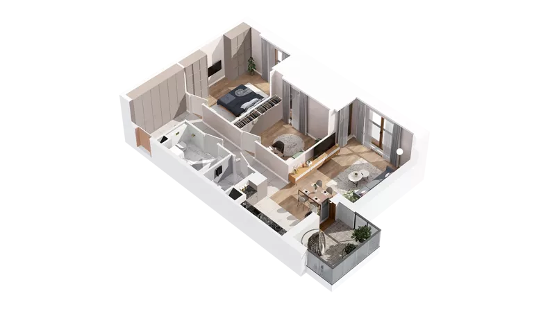 3 pokoje, mieszkanie 72,13 m², piętro 1, oferta nr 2.01.E15, Ogrody Andersa IV, Gliwice, Wojska Polskiego, ul. J. Sowińskiego