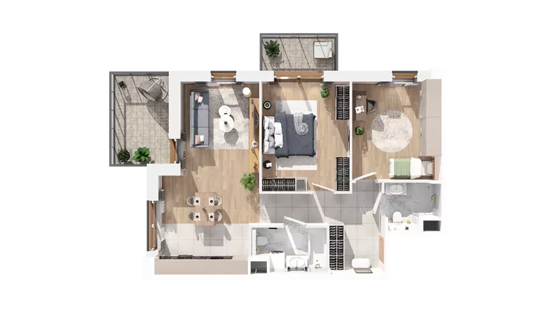 3 pokoje, mieszkanie 73,58 m², piętro 1, oferta nr 2.01.E16, Ogrody Andersa IV, Gliwice, Wojska Polskiego, ul. J. Sowińskiego