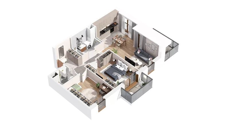 3 pokoje, mieszkanie 73,58 m², piętro 1, oferta nr 2.01.E16, Ogrody Andersa IV, Gliwice, Wojska Polskiego, ul. J. Sowińskiego