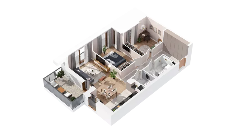 3 pokoje, mieszkanie 71,69 m², piętro 2, oferta nr 2.02.A13, Ogrody Andersa IV, Gliwice, Wojska Polskiego, ul. J. Sowińskiego