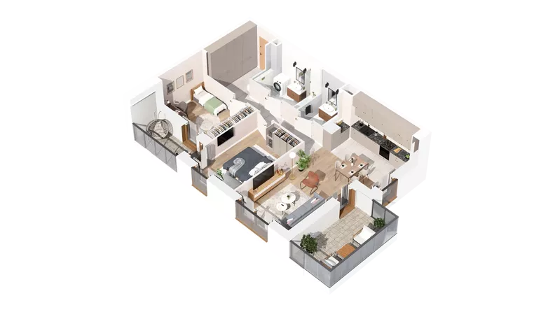 3 pokoje, mieszkanie 71,69 m², piętro 2, oferta nr 2.02.A13, Ogrody Andersa IV, Gliwice, Wojska Polskiego, ul. J. Sowińskiego