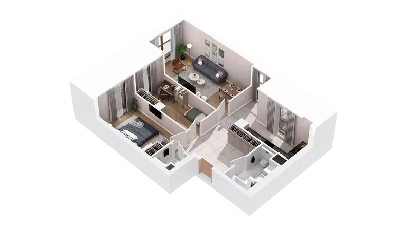 3 pokoje, mieszkanie 72,61 m², piętro 2, oferta nr 2.02.B16, Ogrody Andersa IV, Gliwice, Wojska Polskiego, ul. J. Sowińskiego