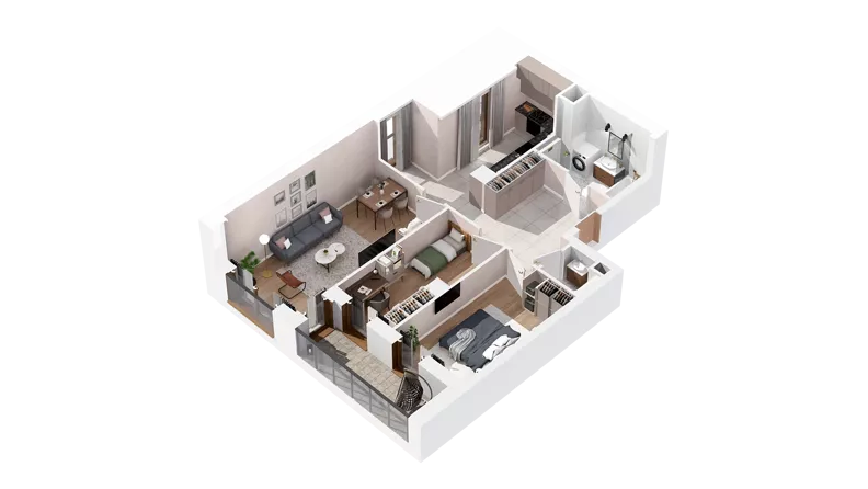 3 pokoje, mieszkanie 72,61 m², piętro 2, oferta nr 2.02.B16, Ogrody Andersa IV, Gliwice, Wojska Polskiego, ul. J. Sowińskiego