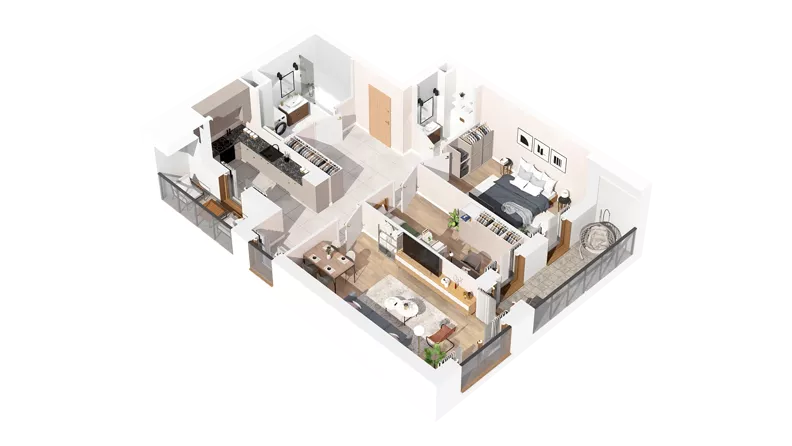 3 pokoje, mieszkanie 72,61 m², piętro 2, oferta nr 2.02.B16, Ogrody Andersa IV, Gliwice, Wojska Polskiego, ul. J. Sowińskiego