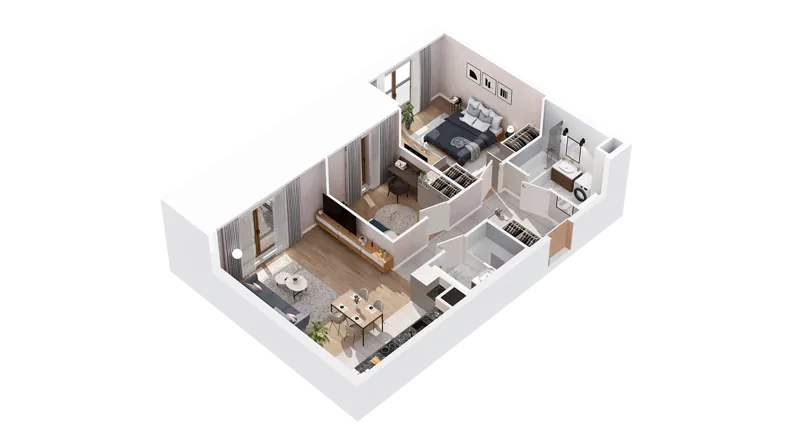 3 pokoje, mieszkanie 70,32 m², piętro 2, oferta nr 2.02.E20, Ogrody Andersa IV, Gliwice, Wojska Polskiego, ul. J. Sowińskiego