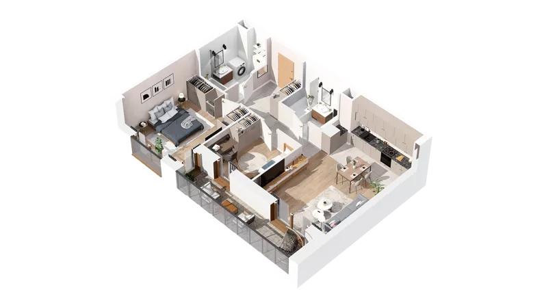 3 pokoje, mieszkanie 70,32 m², piętro 2, oferta nr 2.02.E20, Ogrody Andersa IV, Gliwice, Wojska Polskiego, ul. J. Sowińskiego