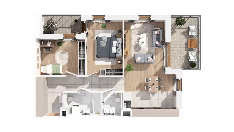 3 pokoje, mieszkanie 71,67 m², piętro 2, oferta nr 2.02.E23, Ogrody Andersa IV, Gliwice, Wojska Polskiego, ul. J. Sowińskiego