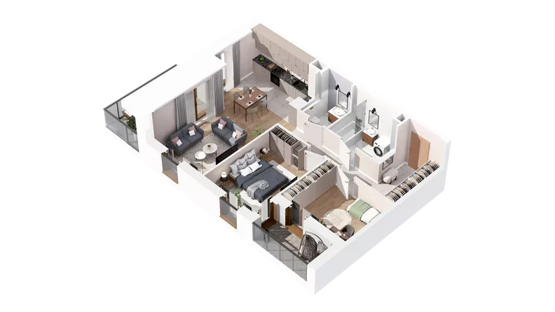 3 pokoje, mieszkanie 71,67 m², piętro 2, oferta nr 2.02.E23, Ogrody Andersa IV, Gliwice, Wojska Polskiego, ul. J. Sowińskiego