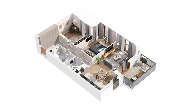 3 pokoje, mieszkanie 71,67 m², piętro 2, oferta nr 2.02.E23, Ogrody Andersa IV, Gliwice, Wojska Polskiego, ul. J. Sowińskiego