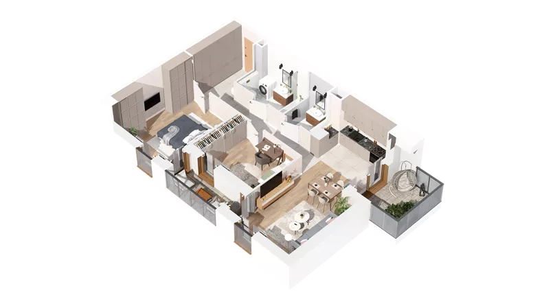 3 pokoje, mieszkanie 72,06 m², piętro 3, oferta nr 2.03.A18, Ogrody Andersa IV, Gliwice, Wojska Polskiego, ul. J. Sowińskiego