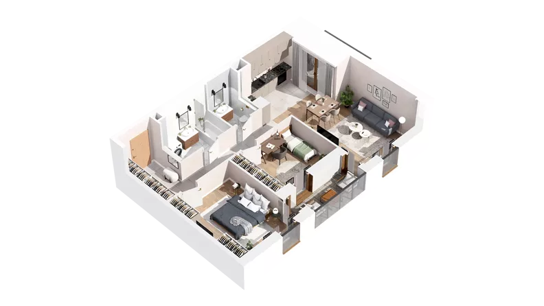 3 pokoje, mieszkanie 72,06 m², piętro 3, oferta nr 2.03.A18, Ogrody Andersa IV, Gliwice, Wojska Polskiego, ul. J. Sowińskiego