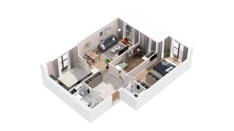 3 pokoje, mieszkanie 76,64 m², piętro 3, oferta nr 2.03.D20, Ogrody Andersa IV, Gliwice, Wojska Polskiego, ul. J. Sowińskiego