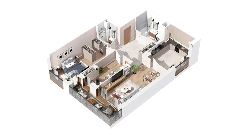 3 pokoje, mieszkanie 76,64 m², piętro 3, oferta nr 2.03.D20, Ogrody Andersa IV, Gliwice, Wojska Polskiego, ul. J. Sowińskiego