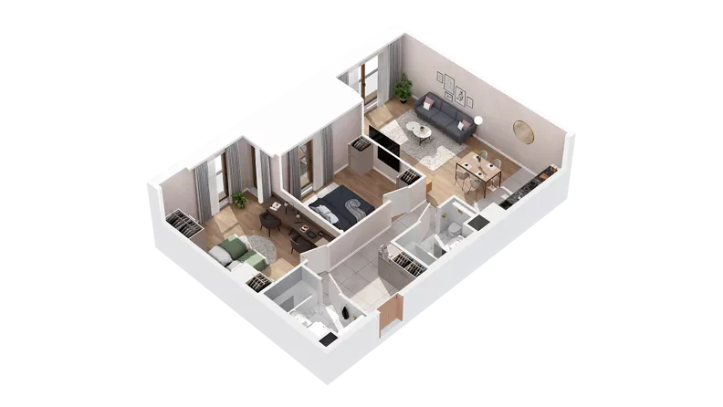 3 pokoje, mieszkanie 75,99 m², piętro 3, oferta nr 2.03.D22, Ogrody Andersa IV, Gliwice, Wojska Polskiego, ul. J. Sowińskiego