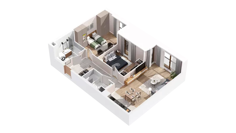 3 pokoje, mieszkanie 75,99 m², piętro 3, oferta nr 2.03.D22, Ogrody Andersa IV, Gliwice, Wojska Polskiego, ul. J. Sowińskiego