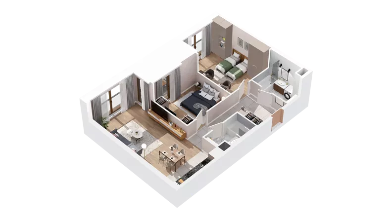 3 pokoje, mieszkanie 75,69 m², piętro 3, oferta nr 2.03.E28, Ogrody Andersa IV, Gliwice, Wojska Polskiego, ul. J. Sowińskiego