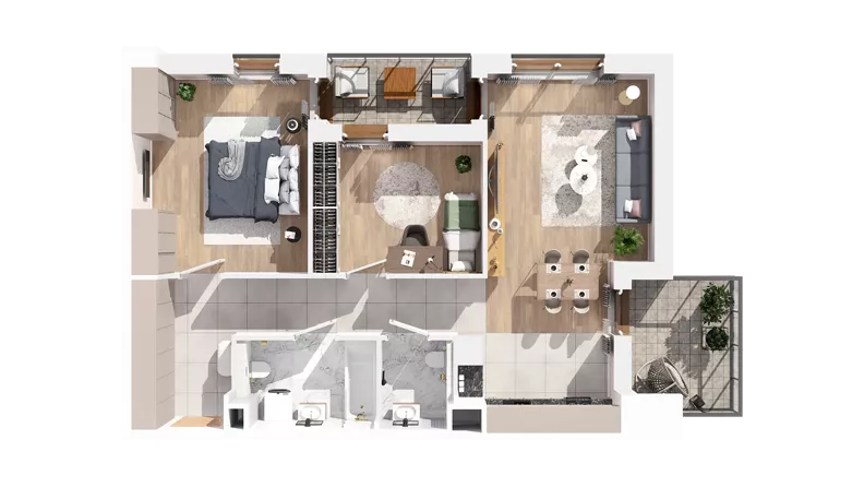 3 pokoje, mieszkanie 72,15 m², piętro 3, oferta nr 2.03.E31, Ogrody Andersa IV, Gliwice, Wojska Polskiego, ul. J. Sowińskiego