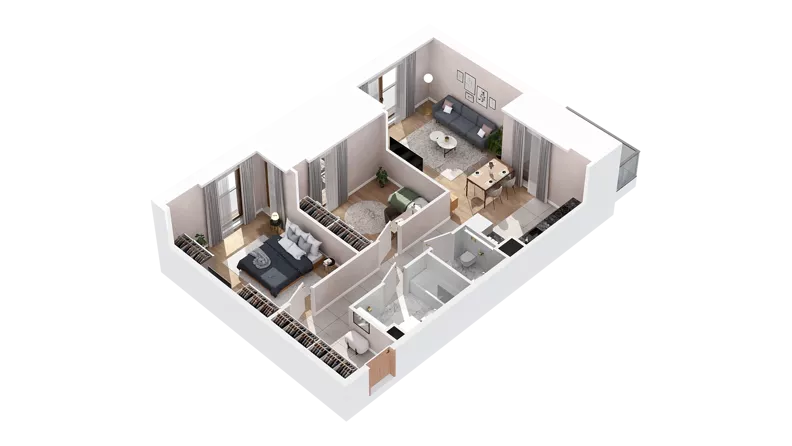 3 pokoje, mieszkanie 72,15 m², piętro 3, oferta nr 2.03.E31, Ogrody Andersa IV, Gliwice, Wojska Polskiego, ul. J. Sowińskiego