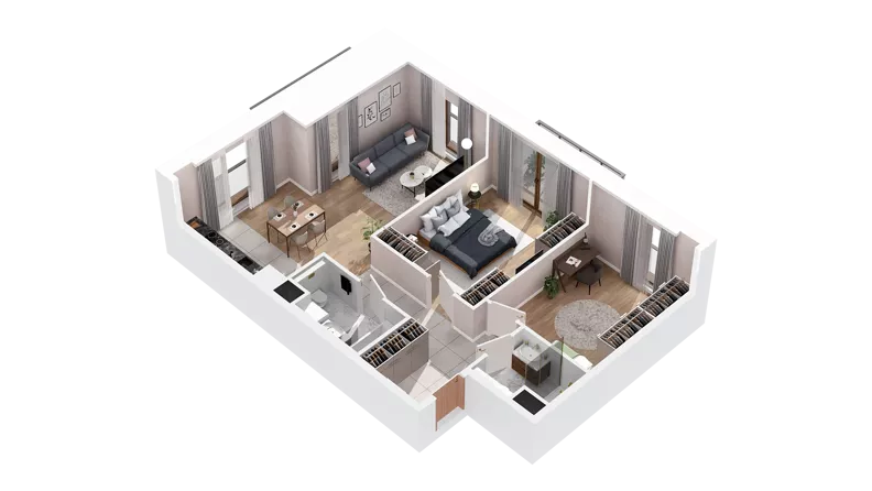 3 pokoje, mieszkanie 73,57 m², piętro 3, oferta nr 2.03.E32, Ogrody Andersa IV, Gliwice, Wojska Polskiego, ul. J. Sowińskiego