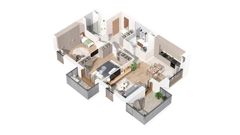 3 pokoje, mieszkanie 73,57 m², piętro 3, oferta nr 2.03.E32, Ogrody Andersa IV, Gliwice, Wojska Polskiego, ul. J. Sowińskiego