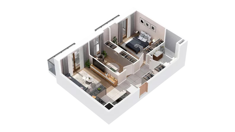 3 pokoje, mieszkanie 51,36 m², piętro 3, oferta nr 2.03.E33, Ogrody Andersa IV, Gliwice, Wojska Polskiego, ul. J. Sowińskiego