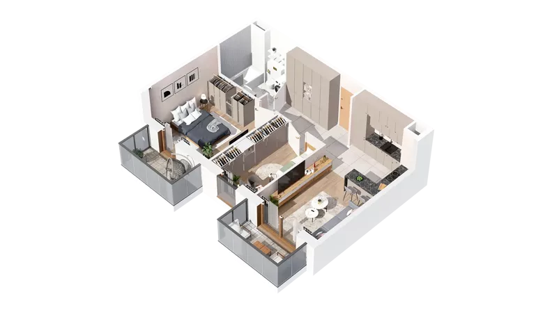 3 pokoje, mieszkanie 51,36 m², piętro 3, oferta nr 2.03.E33, Ogrody Andersa IV, Gliwice, Wojska Polskiego, ul. J. Sowińskiego