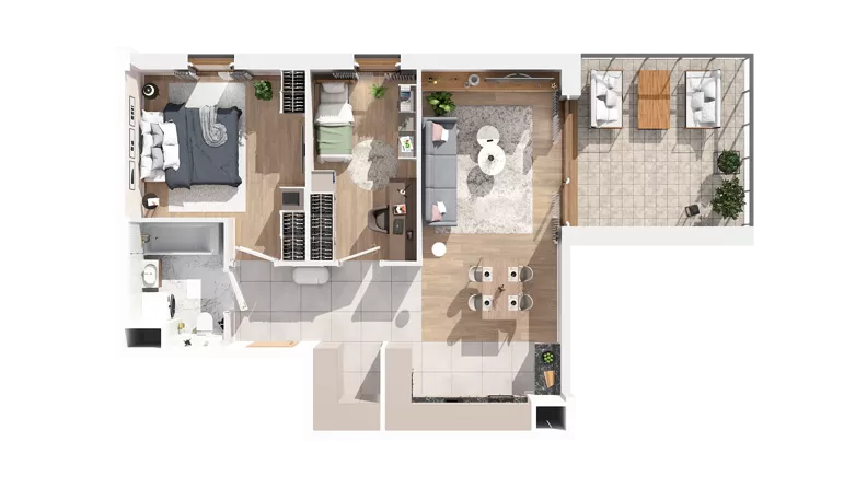 3 pokoje, mieszkanie 59,64 m², piętro 4, oferta nr 2.04.A24, Ogrody Andersa IV, Gliwice, Wojska Polskiego, ul. J. Sowińskiego