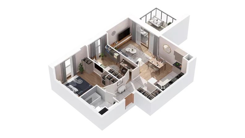 3 pokoje, mieszkanie 59,64 m², piętro 4, oferta nr 2.04.A24, Ogrody Andersa IV, Gliwice, Wojska Polskiego, ul. J. Sowińskiego