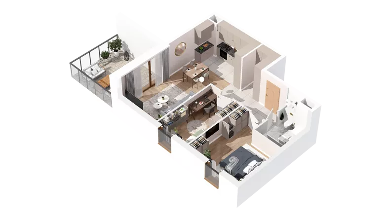 3 pokoje, mieszkanie 59,64 m², piętro 4, oferta nr 2.04.A24, Ogrody Andersa IV, Gliwice, Wojska Polskiego, ul. J. Sowińskiego