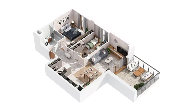 3 pokoje, mieszkanie 59,64 m², piętro 4, oferta nr 2.04.A24, Ogrody Andersa IV, Gliwice, Wojska Polskiego, ul. J. Sowińskiego