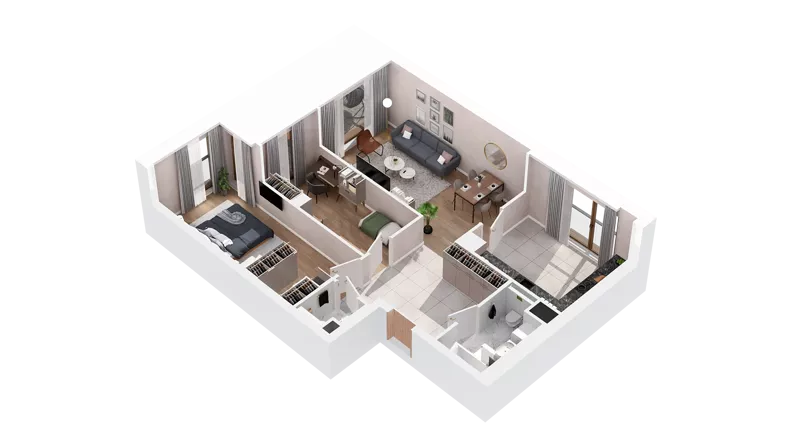 3 pokoje, mieszkanie 76,64 m², piętro 4, oferta nr 2.04.B32, Ogrody Andersa IV, Gliwice, Wojska Polskiego, ul. J. Sowińskiego