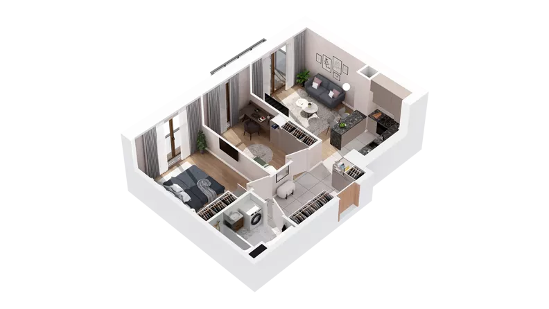 3 pokoje, mieszkanie 53,45 m², piętro 4, oferta nr 2.04.C12, Ogrody Andersa IV, Gliwice, Wojska Polskiego, ul. J. Sowińskiego