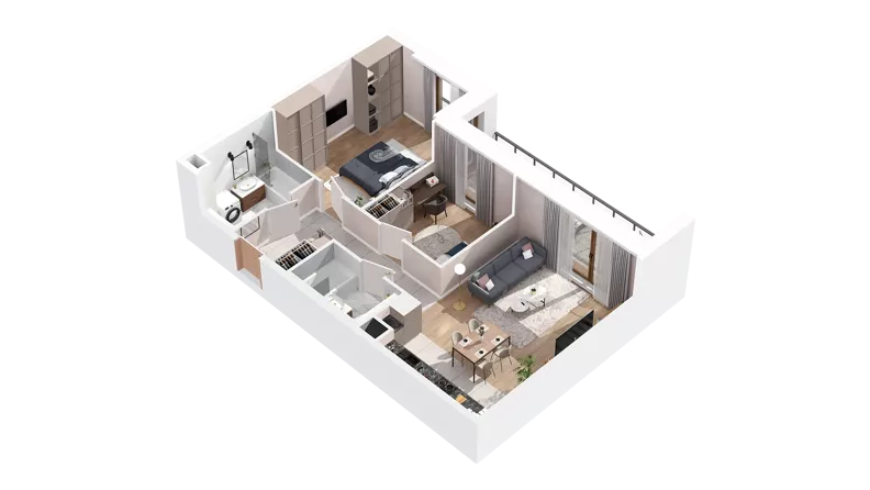 3 pokoje, mieszkanie 70,49 m², piętro 4, oferta nr 2.04.D28, Ogrody Andersa IV, Gliwice, Wojska Polskiego, ul. J. Sowińskiego