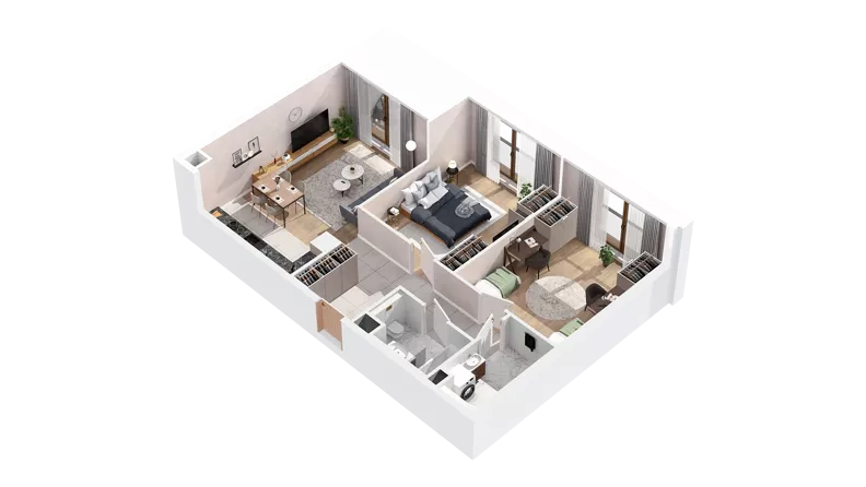 3 pokoje, mieszkanie 75,30 m², piętro 4, oferta nr 2.04.E38, Ogrody Andersa IV, Gliwice, Wojska Polskiego, ul. J. Sowińskiego