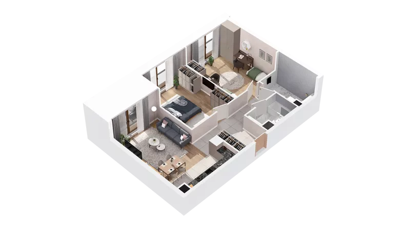 3 pokoje, mieszkanie 75,30 m², piętro 4, oferta nr 2.04.E38, Ogrody Andersa IV, Gliwice, Wojska Polskiego, ul. J. Sowińskiego