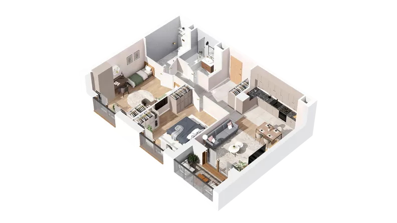 3 pokoje, mieszkanie 75,30 m², piętro 4, oferta nr 2.04.E38, Ogrody Andersa IV, Gliwice, Wojska Polskiego, ul. J. Sowińskiego