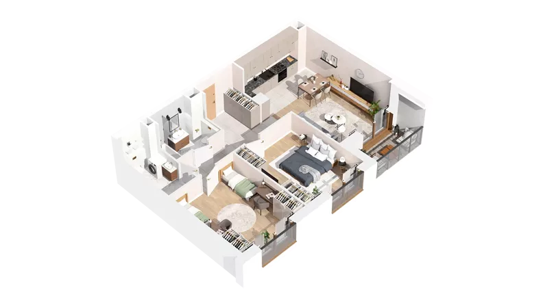3 pokoje, mieszkanie 75,30 m², piętro 4, oferta nr 2.04.E38, Ogrody Andersa IV, Gliwice, Wojska Polskiego, ul. J. Sowińskiego
