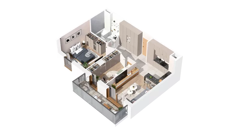 3 pokoje, mieszkanie 51,36 m², piętro 4, oferta nr 2.04.E40, Ogrody Andersa IV, Gliwice, Wojska Polskiego, ul. J. Sowińskiego