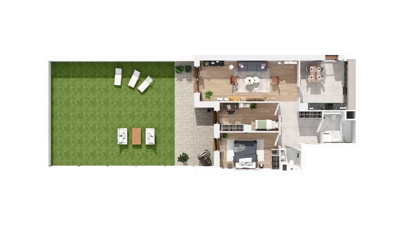 3 pokoje, mieszkanie 75,80 m², parter, oferta nr 3.00.A01, Ogrody Andersa IV, Gliwice, Wojska Polskiego, ul. J. Sowińskiego