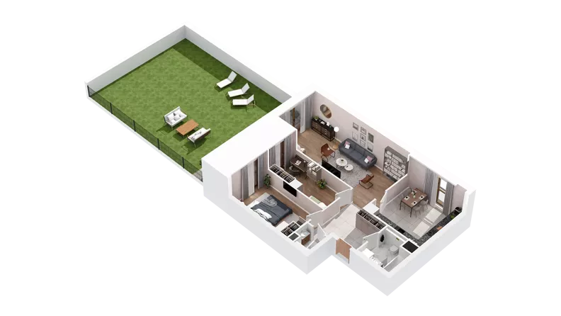 3 pokoje, mieszkanie 75,80 m², parter, oferta nr 3.00.A01, Ogrody Andersa IV, Gliwice, Wojska Polskiego, ul. J. Sowińskiego