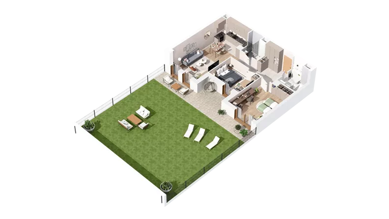 3 pokoje, mieszkanie 73,04 m², parter, oferta nr 3.00.A03, Ogrody Andersa IV, Gliwice, Wojska Polskiego, ul. J. Sowińskiego