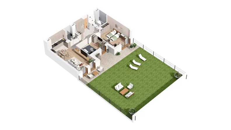 3 pokoje, mieszkanie 73,04 m², parter, oferta nr 3.00.A03, Ogrody Andersa IV, Gliwice, Wojska Polskiego, ul. J. Sowińskiego