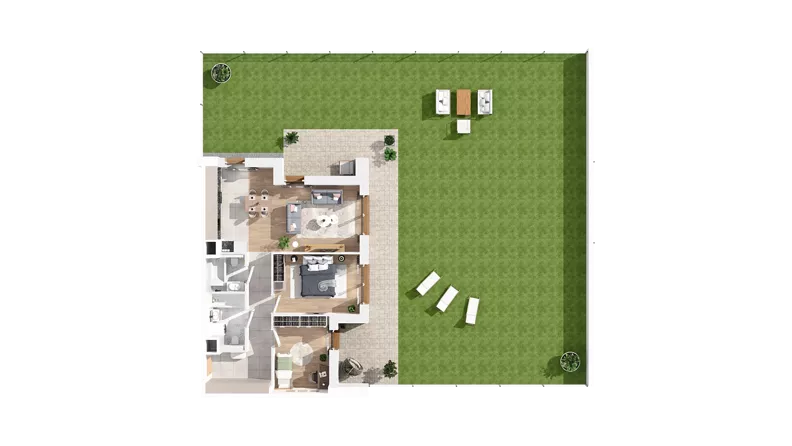 3 pokoje, mieszkanie 70,65 m², parter, oferta nr 3.00.A04, Ogrody Andersa IV, Gliwice, Wojska Polskiego, ul. J. Sowińskiego